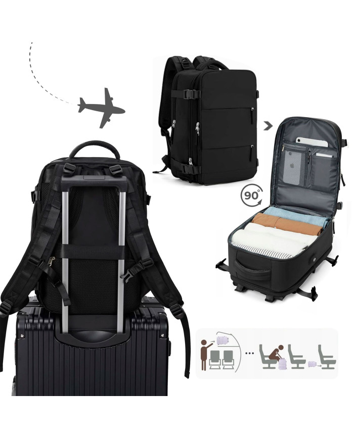 Plecak podróżny do samolotu Essosway czarny