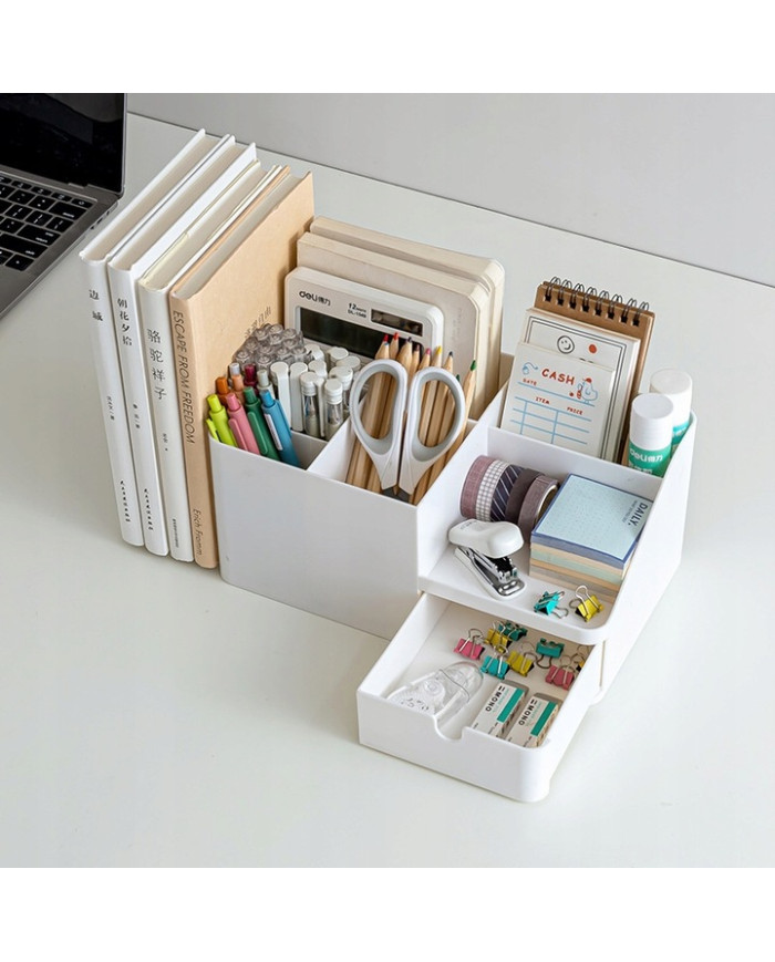 Przybornik na długopisy organizer na biurko z przegrodą na książki