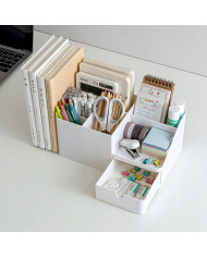 Przybornik na długopisy organizer na biurko z przegrodą na książki