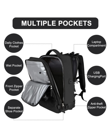 Plecak podróżny do samolotu Essosway czarny