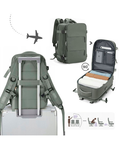 Plecak podróżny do samolotu Essosway oliwkowy