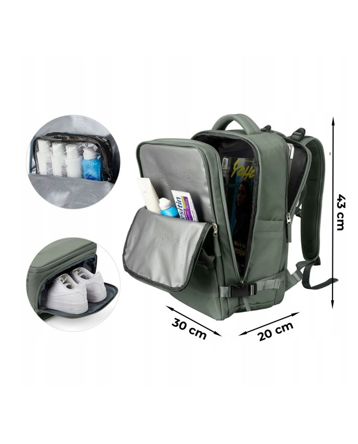 Plecak podróżny do samolotu Essosway oliwkowy