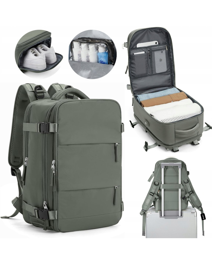 Plecak podróżny do samolotu Essosway oliwkowy