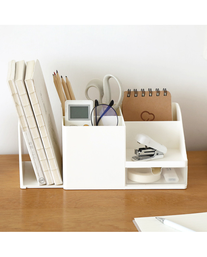 Przybornik na długopisy organizer na biurko z przegrodą na książki