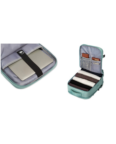 Plecak podróżny kabinowy do samolotu 28L Bange turkusowy