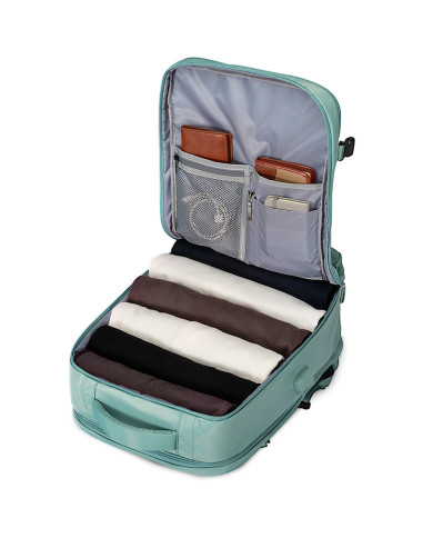 Plecak podróżny kabinowy do samolotu 28L Bange turkusowy