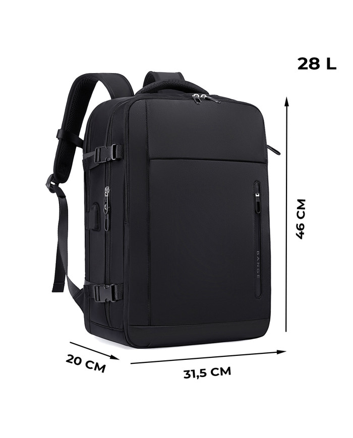 Plecak podróżny kabinowy do samolotu 28L Bange czarny