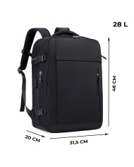 Plecak podróżny kabinowy do samolotu 28L Bange czarny