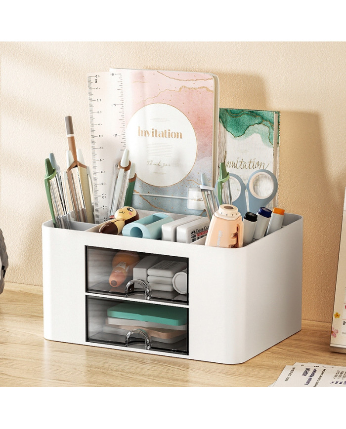 Organizer na biurko mały przybornik z szufladkami