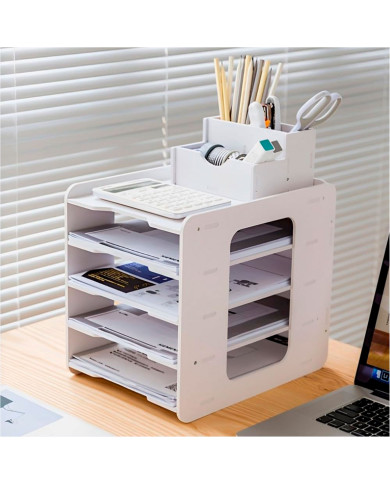 Przybornik organizer na biurko na dokumenty A4 (5 przegródek)