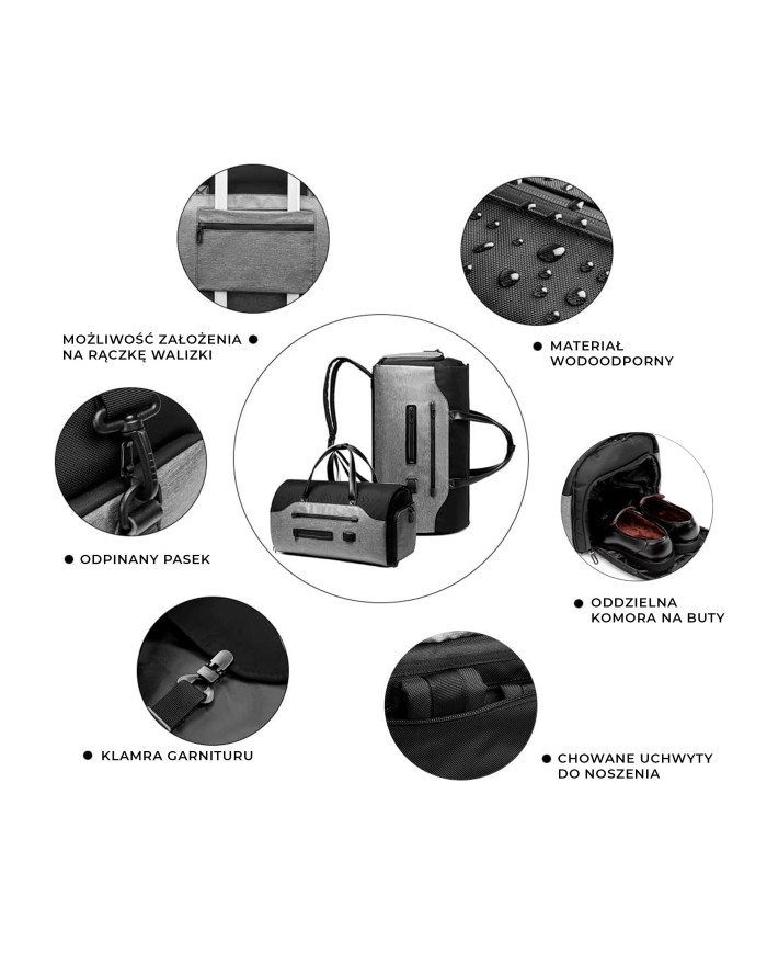 Torba podróżna na ubrania pokrowiec na garnitur Essosway