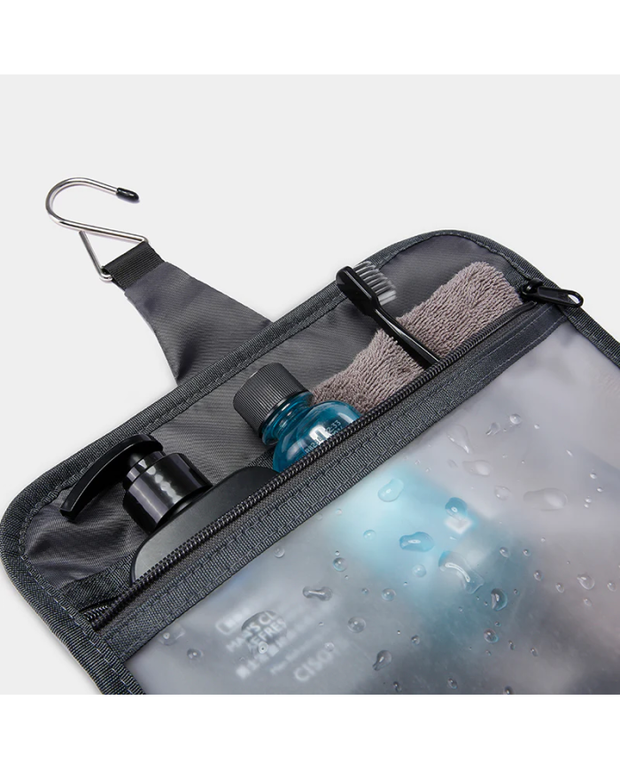 Kosmetyczka podróżna wisząca Bange z haczykiem rozkładana czarna