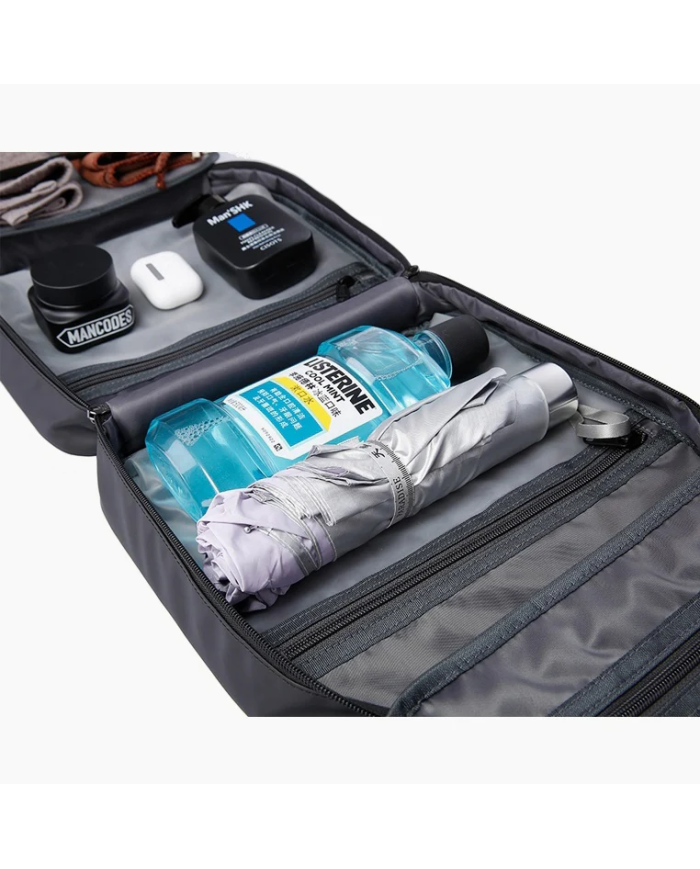 Kosmetyczka podróżna wisząca Bange z haczykiem rozkładana czarna