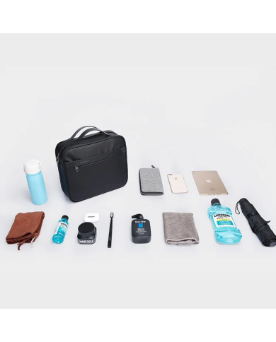 Kosmetyczka podróżna wisząca Bange z haczykiem rozkładana czarna