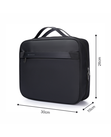 Kosmetyczka podróżna wisząca Bange z haczykiem rozkładana czarna