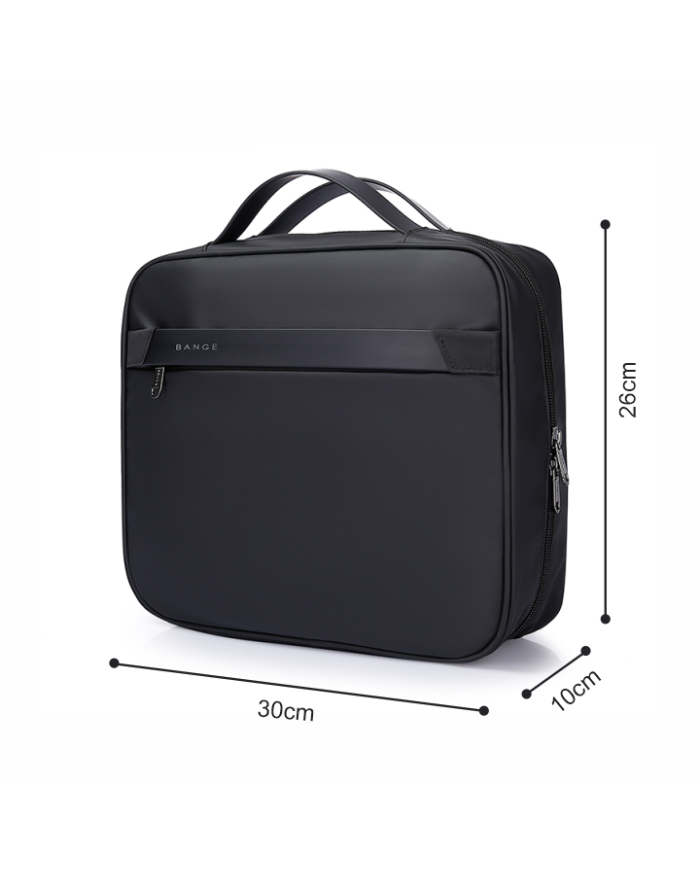 Kosmetyczka podróżna wisząca Bange z haczykiem rozkładana czarna