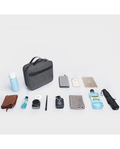 Kosmetyczka podróżna wisząca Bange z haczykiem rozkładana szara