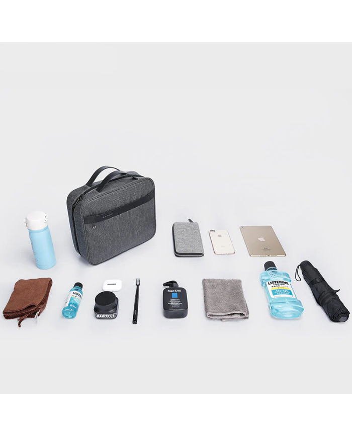 Kosmetyczka podróżna wisząca Bange z haczykiem rozkładana szara