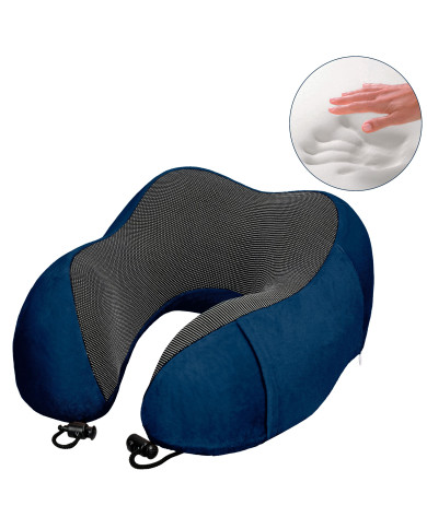 Poduszka podróżna turystyczna memory niebieska