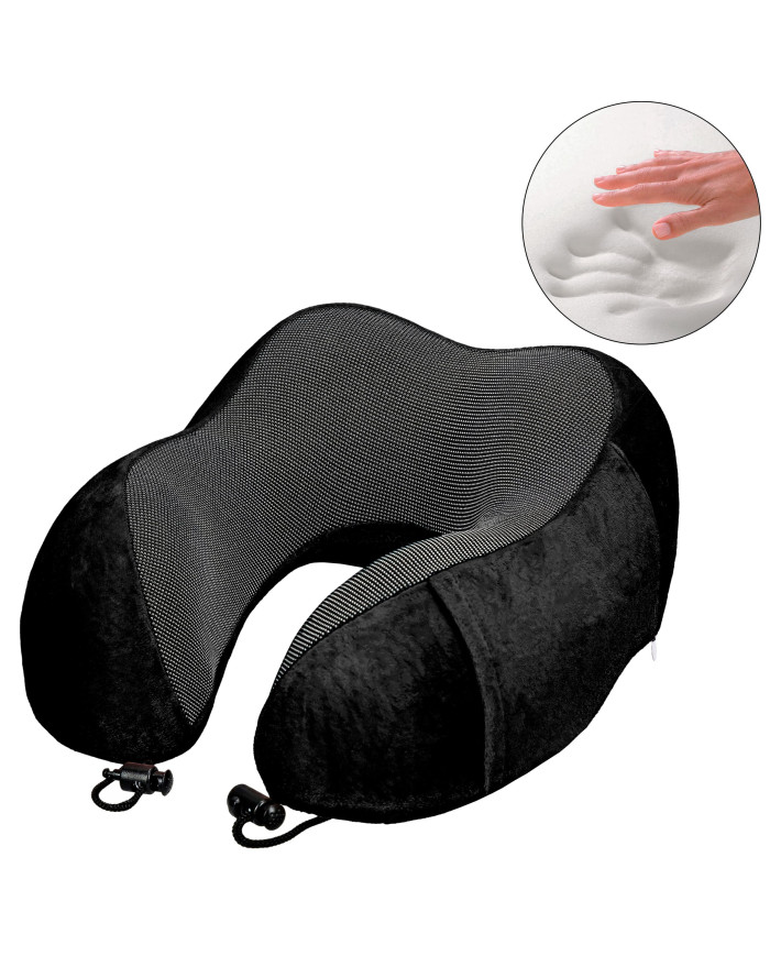 Poduszka podróżna turystyczna memory czarna