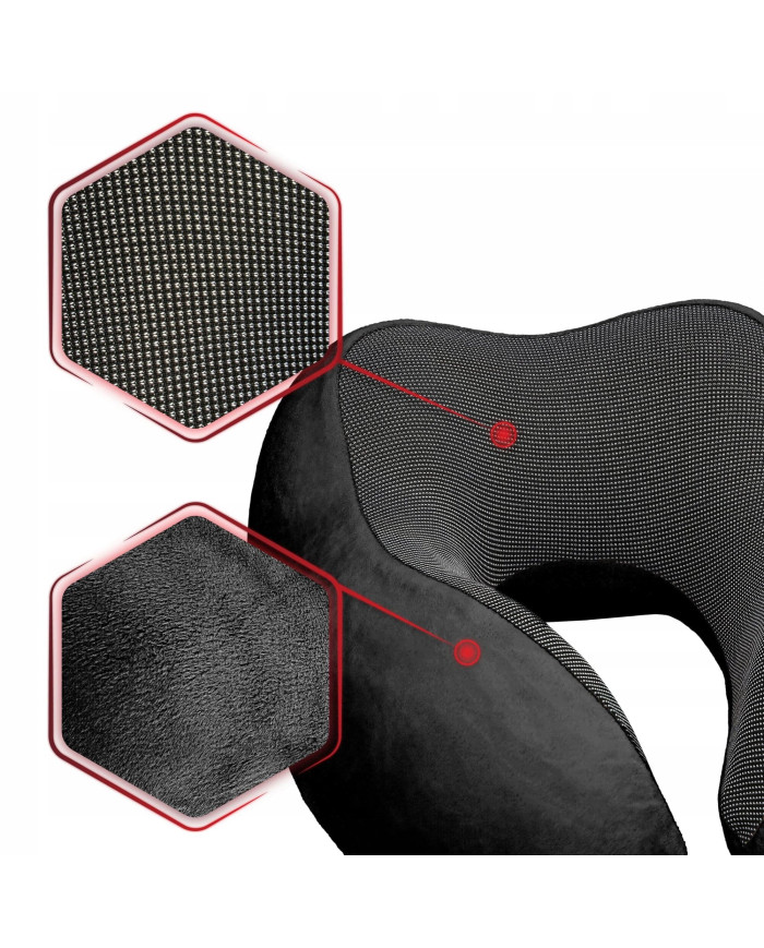 Poduszka podróżna turystyczna memory czarna