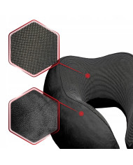 Poduszka podróżna turystyczna memory czarna