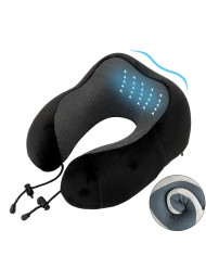 Poduszka podróżna turystyczna memory czarna