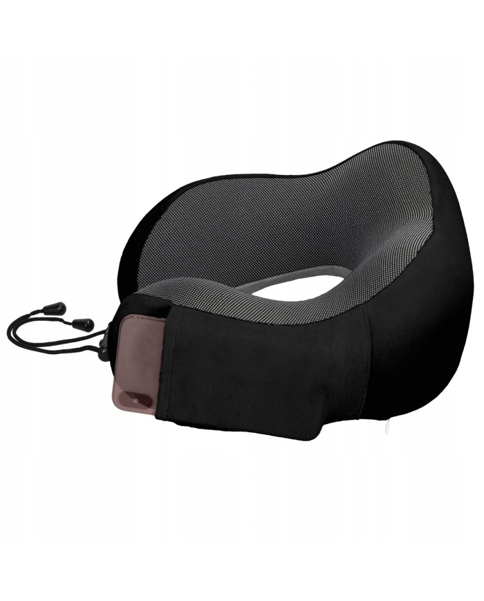 Poduszka podróżna turystyczna memory czarna