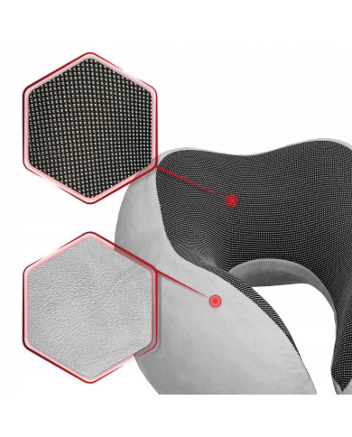 Poduszka podróżna turystyczna memory szara