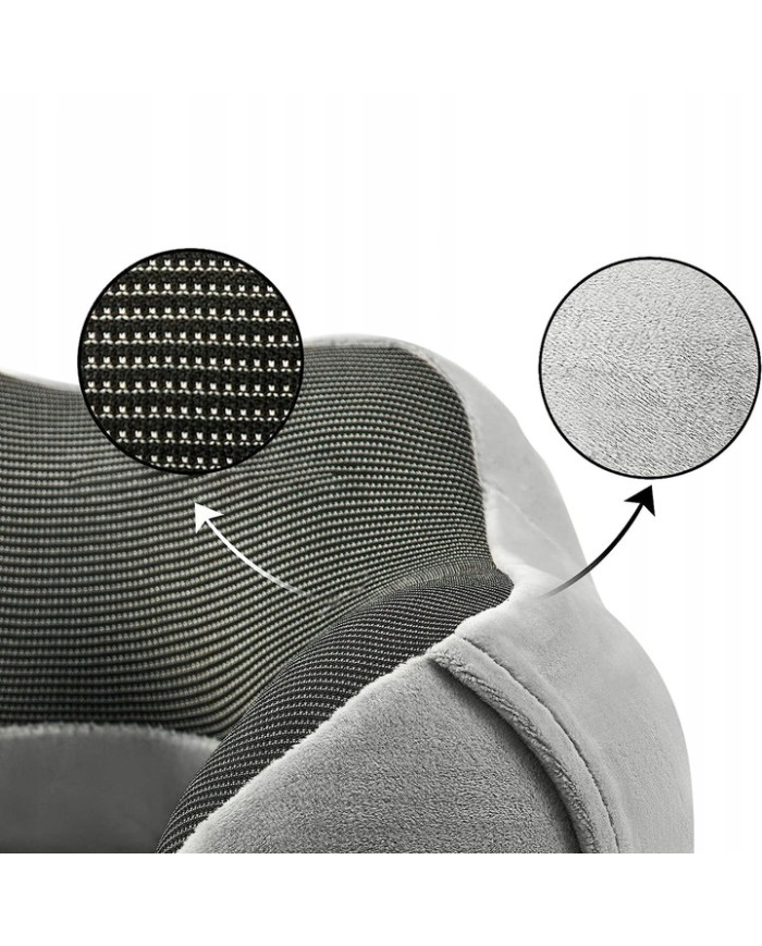 Poduszka podróżna turystyczna memory szara