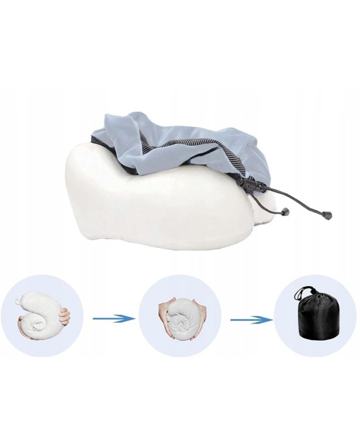 Poduszka podróżna turystyczna memory szara