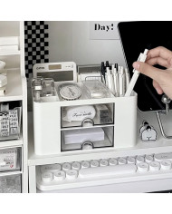 Organizer na biurko mały przybornik z szufladkami