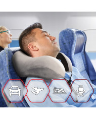 Poduszka podróżna turystyczna memory szara