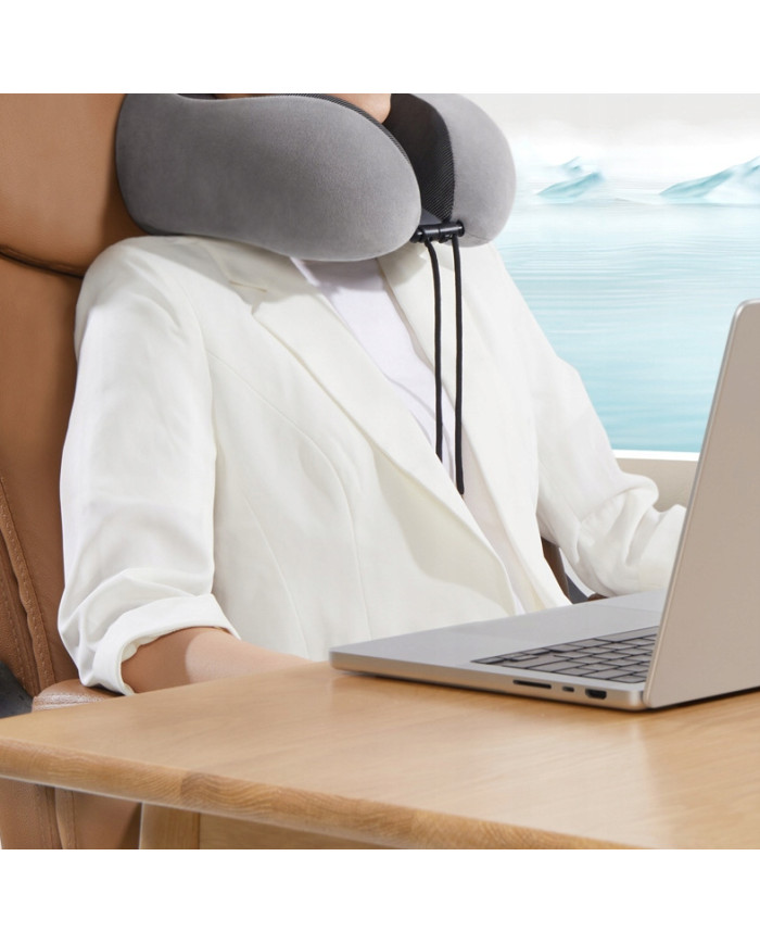 Poduszka podróżna turystyczna memory szara