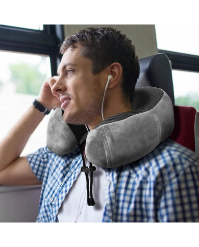 Poduszka podróżna turystyczna memory szara