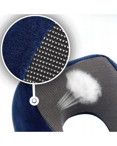 Poduszka podróżna turystyczna memory niebieska