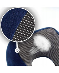 Poduszka podróżna turystyczna memory niebieska