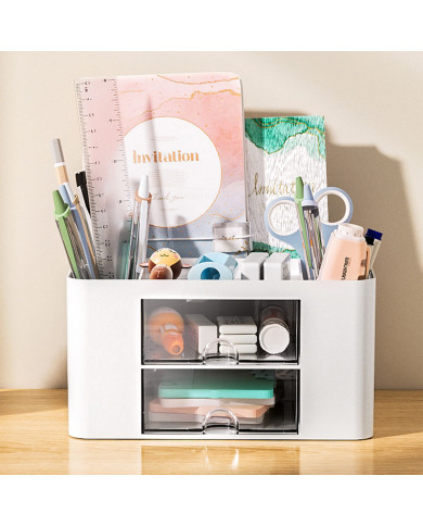 Organizer na biurko mały przybornik z szufladkami