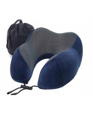Poduszka podróżna turystyczna memory niebieska
