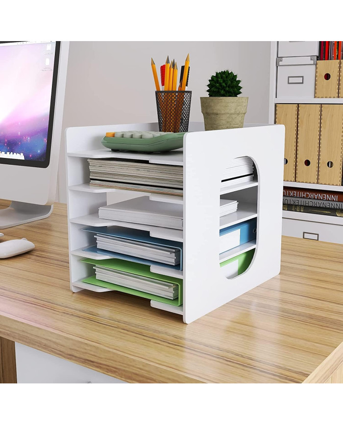 Przybornik organizer na biurko na dokumenty A4 (5 przegródek)