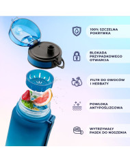 Butelka na wodę Colorfull Gradient 500 ml różowo-turkusowa