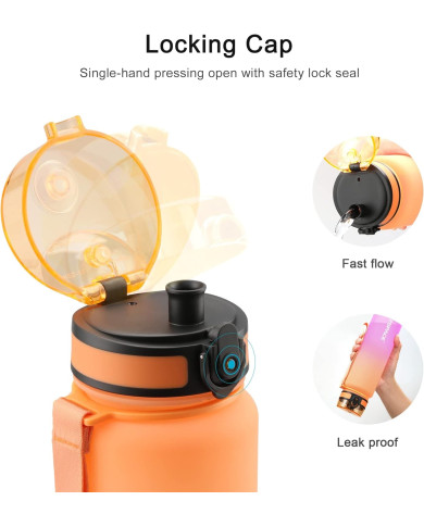 Butelka na wodę Colorfull Gradient 500 ml pomarańczowo-różowa