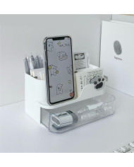 Organizer na biurko przybornik z uchwytem na telefon i szufladką