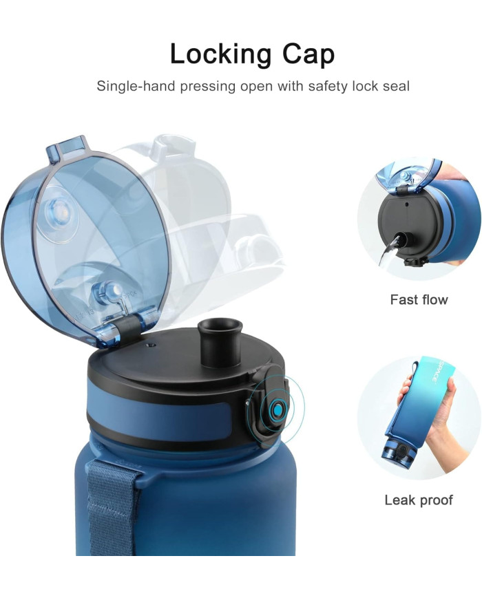 Butelka na wodę Colorfull Gradient 1000 ml niebiesko-turkusowa