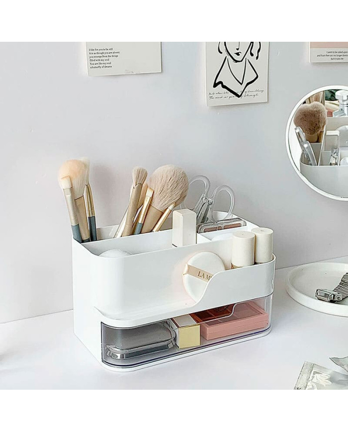 Organizer na biurko przybornik z uchwytem na telefon i szufladką