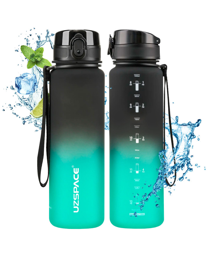 Butelka na wodę Colorfull Gradient 1000 ml czarno-zielona