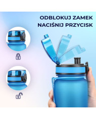 Butelka na wodę Colorfull Gradient 1000 ml czarno-zielona