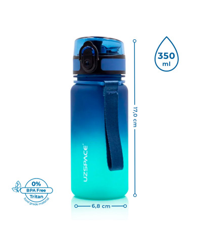 Butelka na wodę dla dziecka Colorfull Gradient 350 ml niebiesko-turkusowa