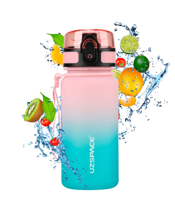 Butelka na wodę dla dziecka Colorfull Gradient 350 ml różowo-turkusowa