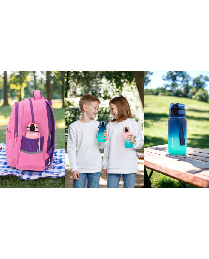 Butelka na wodę dla dziecka Colorfull Gradient 350 ml różowo-turkusowa